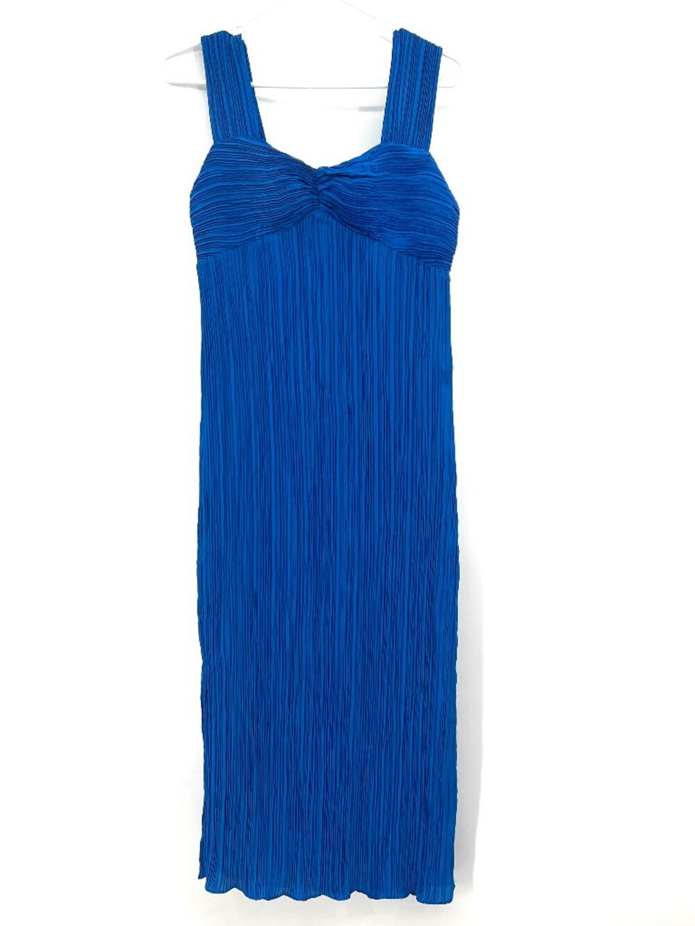NWT Anthropologie Blue Crinkle Midi Dress Women's Small